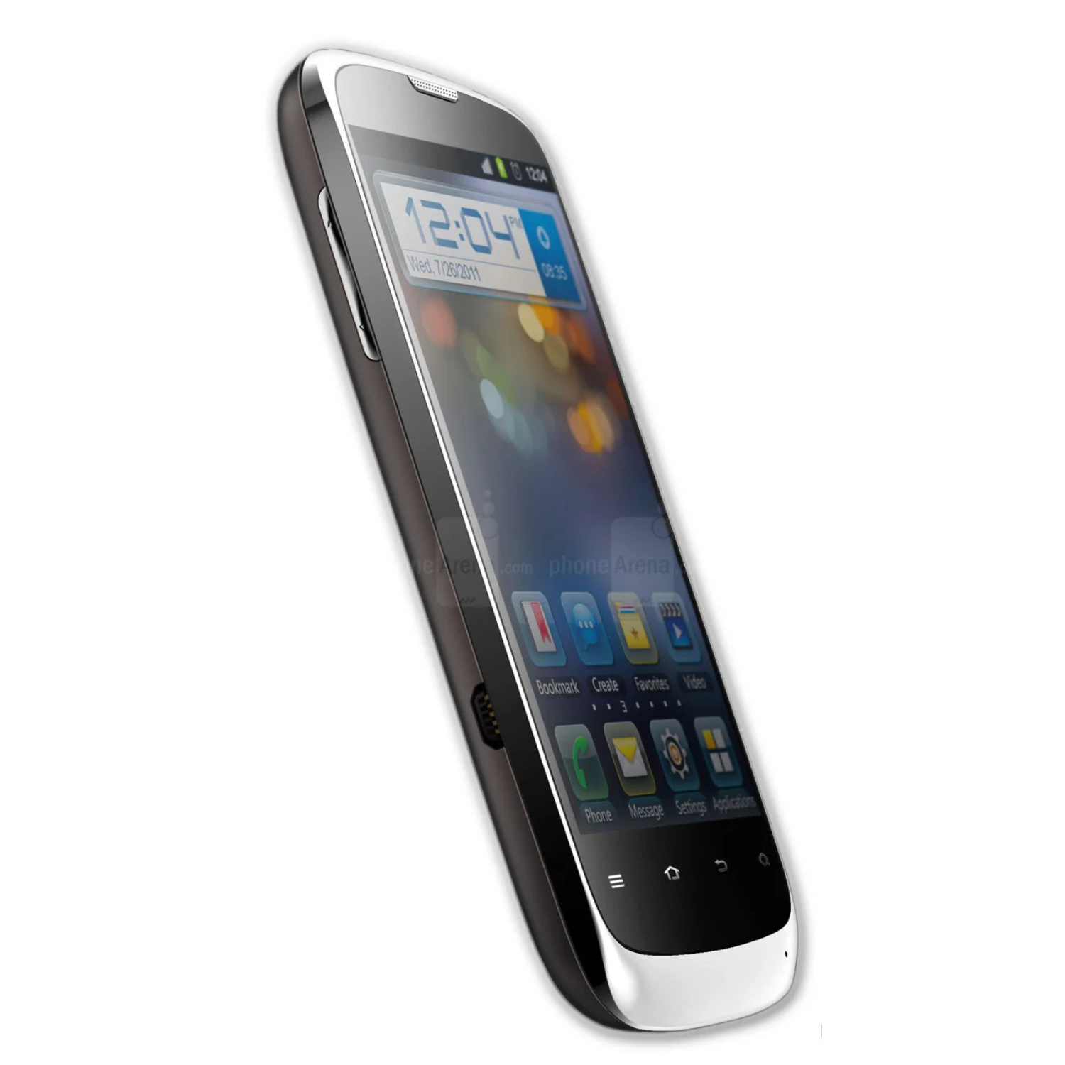 9eight5 Hydrogel screen protector for ZTE PF200, showing the clear, flexible film fitting over a smartphone screen.