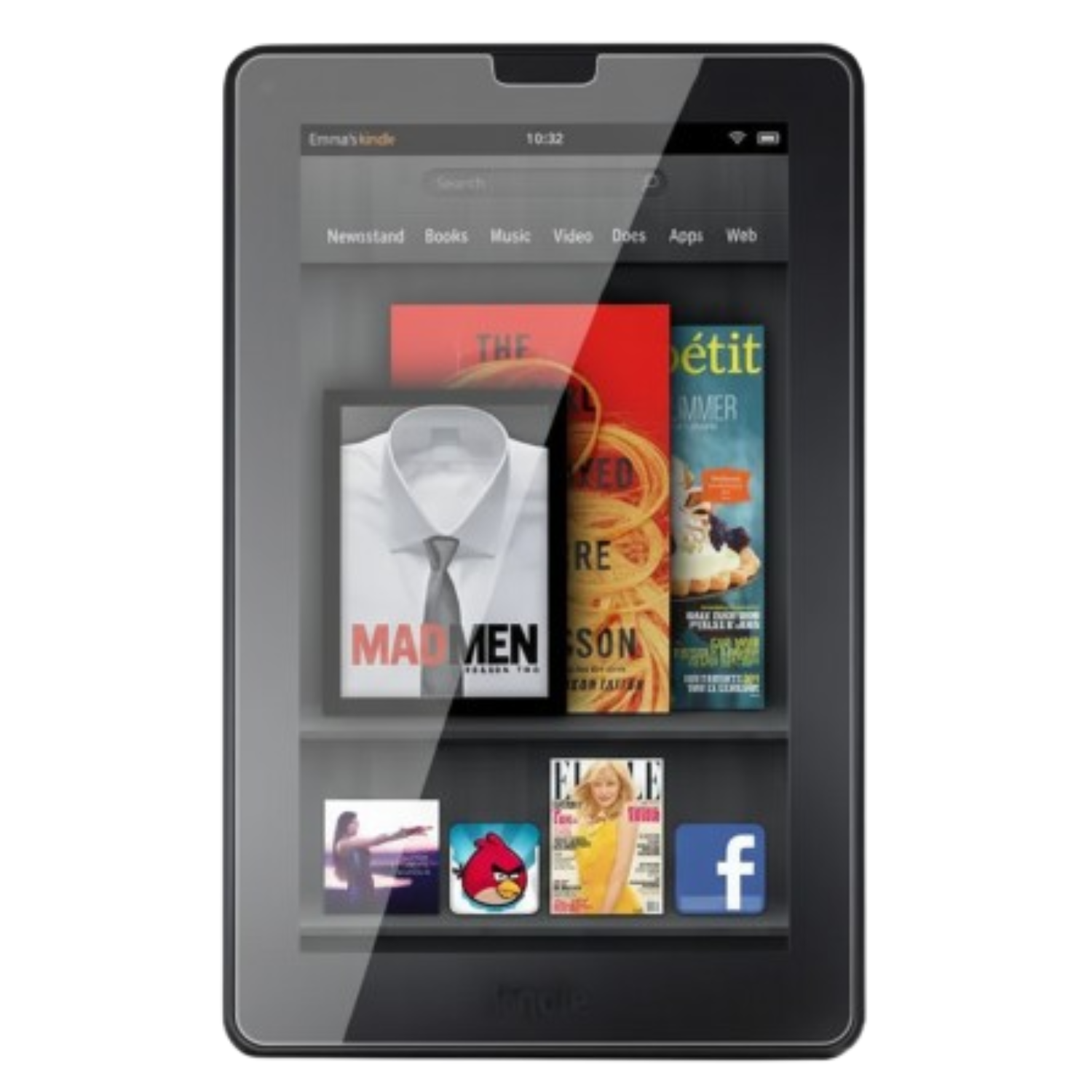 Pair of 9eight5 hydrogel screen protectors for Amazon Kindle Fire 1st Gen, showing clear, flexible protection for the device screen.