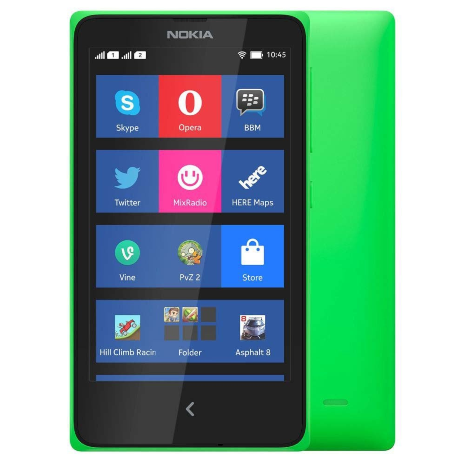 Hydrogel screen protector for Nokia X by 9eight5, showing a clear, flexible film covering the phone screen.
