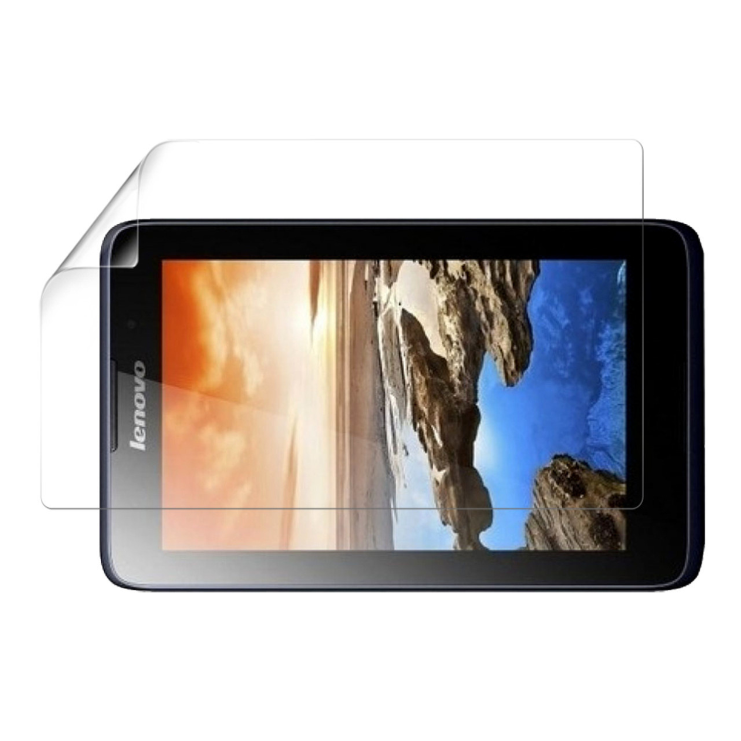 Two clear hydrogel screen protectors for Lenovo IdeaTab A3500 by 9eight5, showing the flexible film with protective edges.