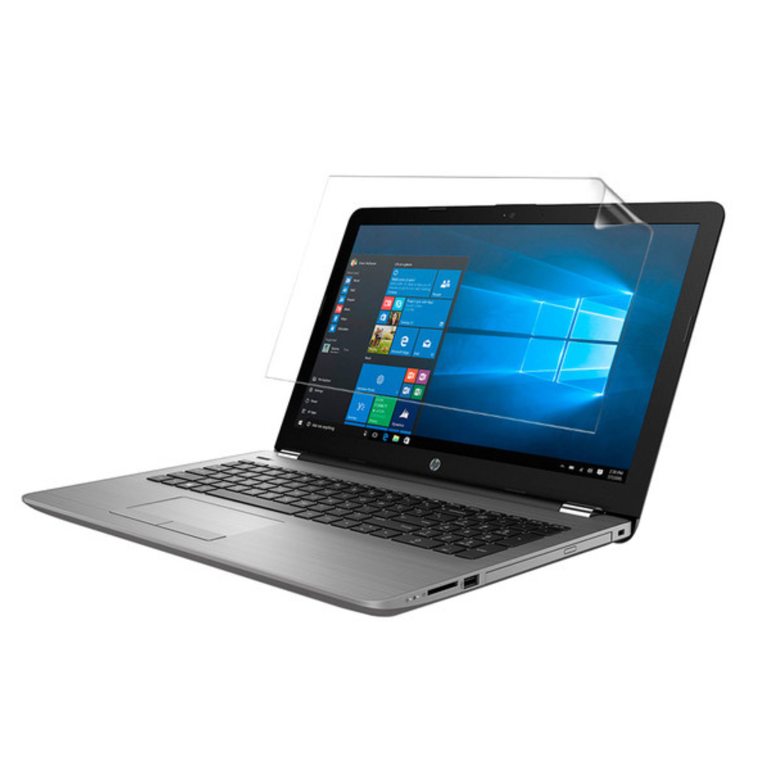 Pack of 2 9eight5 Hydrogel Screen Protectors for HP 250 G6 laptop, showing clear, flexible screen protection sheets.