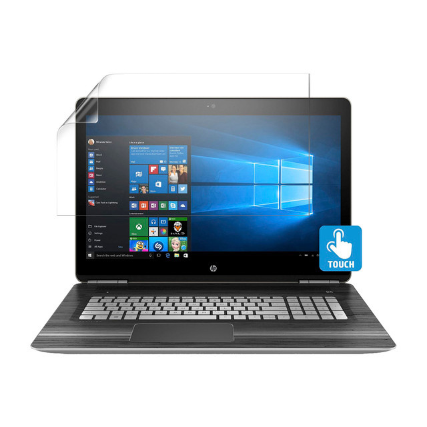 Hydrogel screen protector for HP Pavilion 15 BC051NR laptop, packaged in a set of two, by 9eight5.
