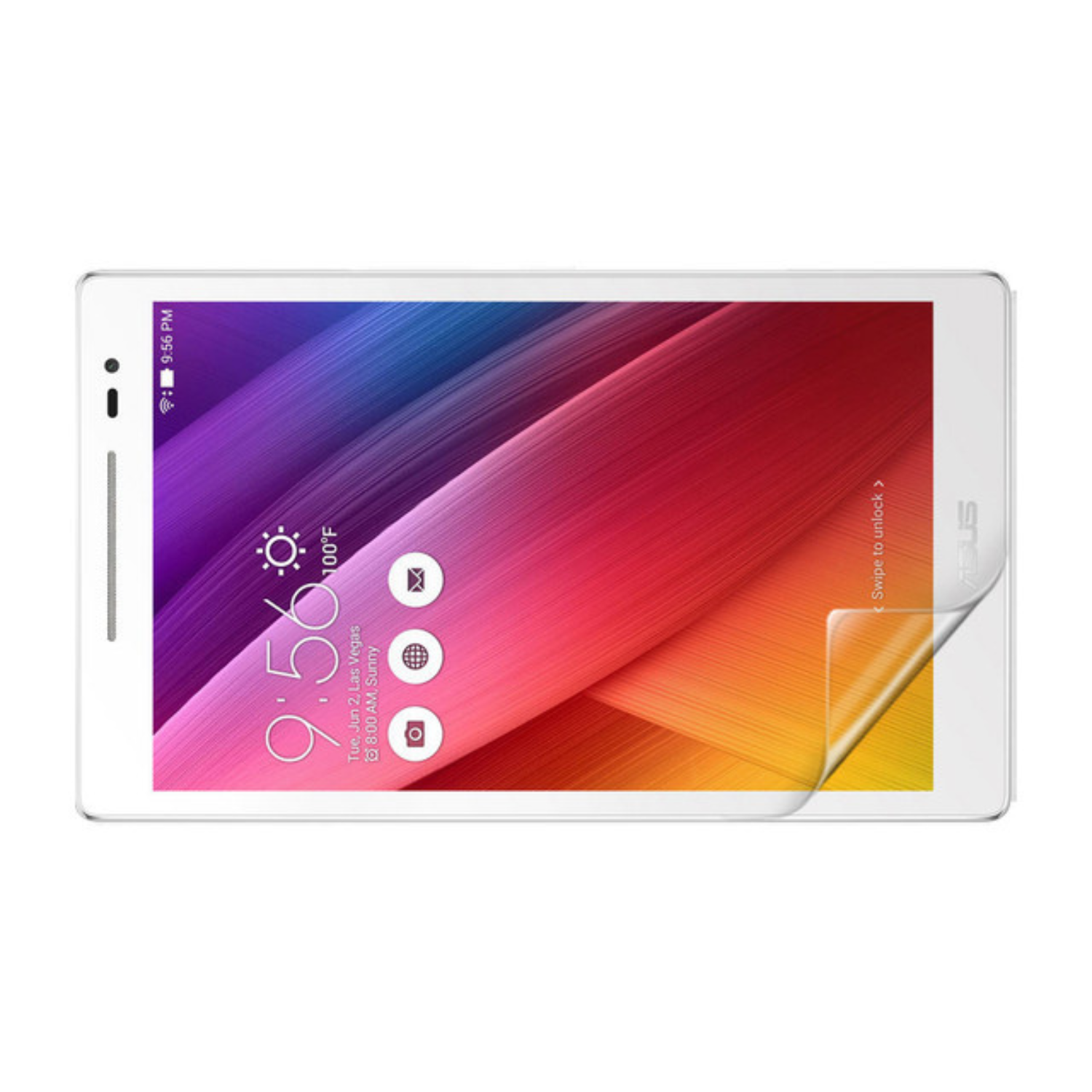 Two 9eight5 hydrogel screen protectors for Asus Zenpad 8.0 Z380M, designed to protect the tablet screen from scratches and cracks.