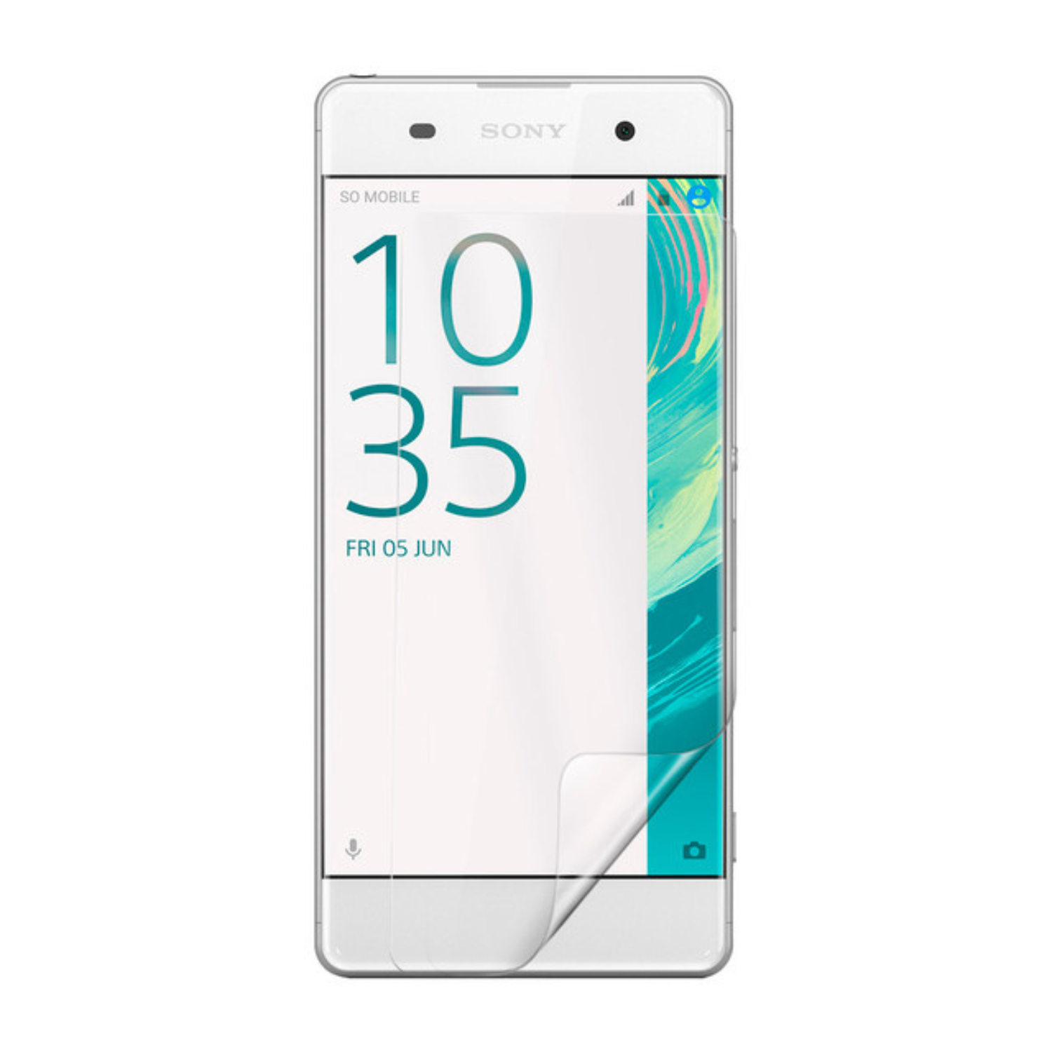 Two clear hydrogel screen protectors for Sony Xperia XA Dual by 9eight5, showing the thin, flexible film for phone screen protection.