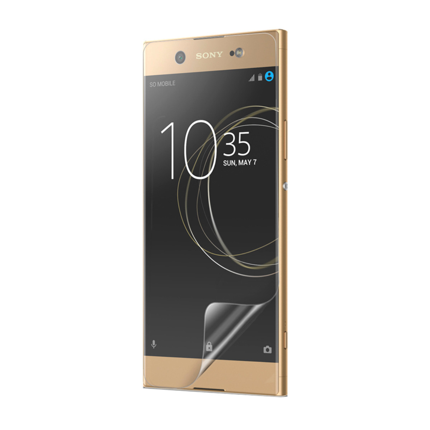 9eight5 Hydrogel screen protector on Sony Xperia XA1 Ultra, showing a clear, protective layer for the device screen.