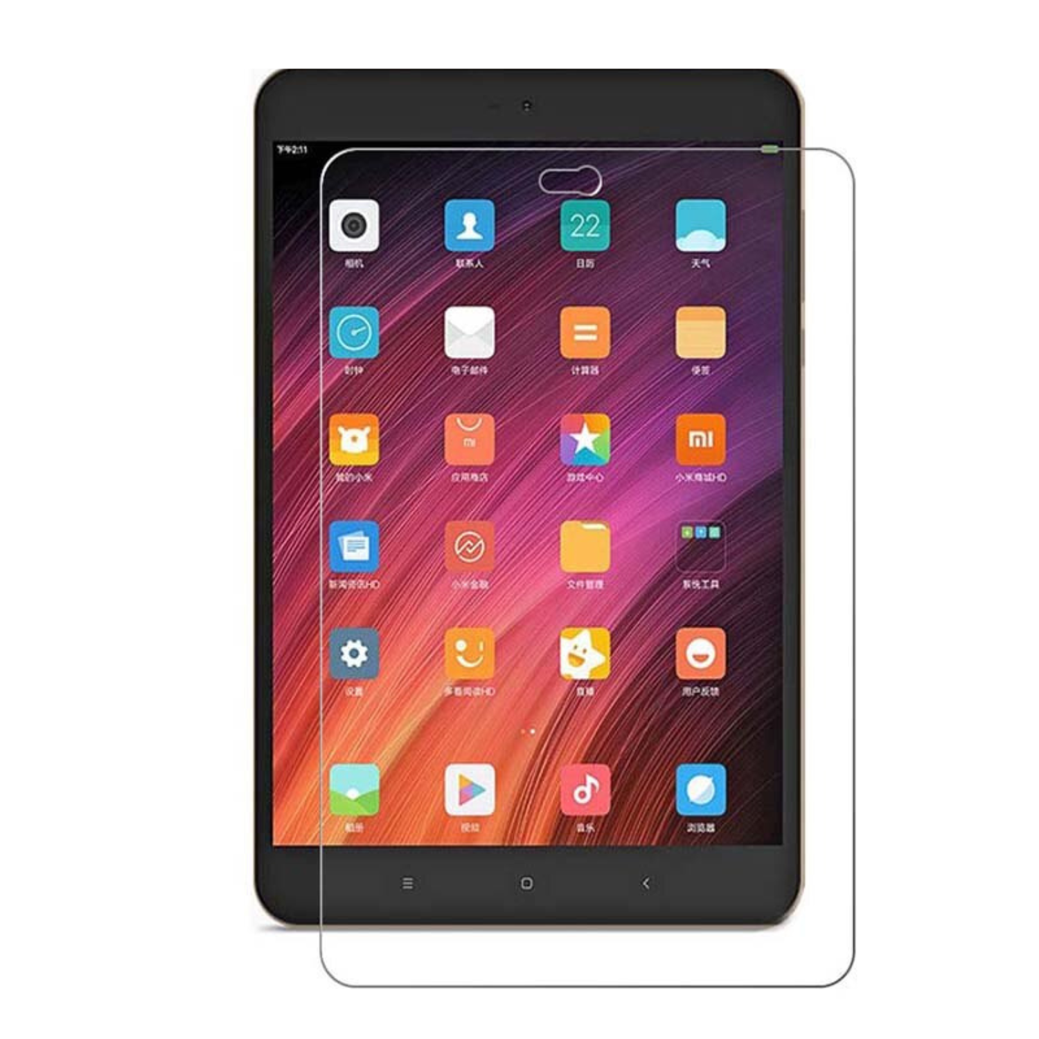 Two 9eight5 hydrogel screen protectors for Xiaomi Mi Pad 3, showing clear, flexible film protecting the tablet screen.