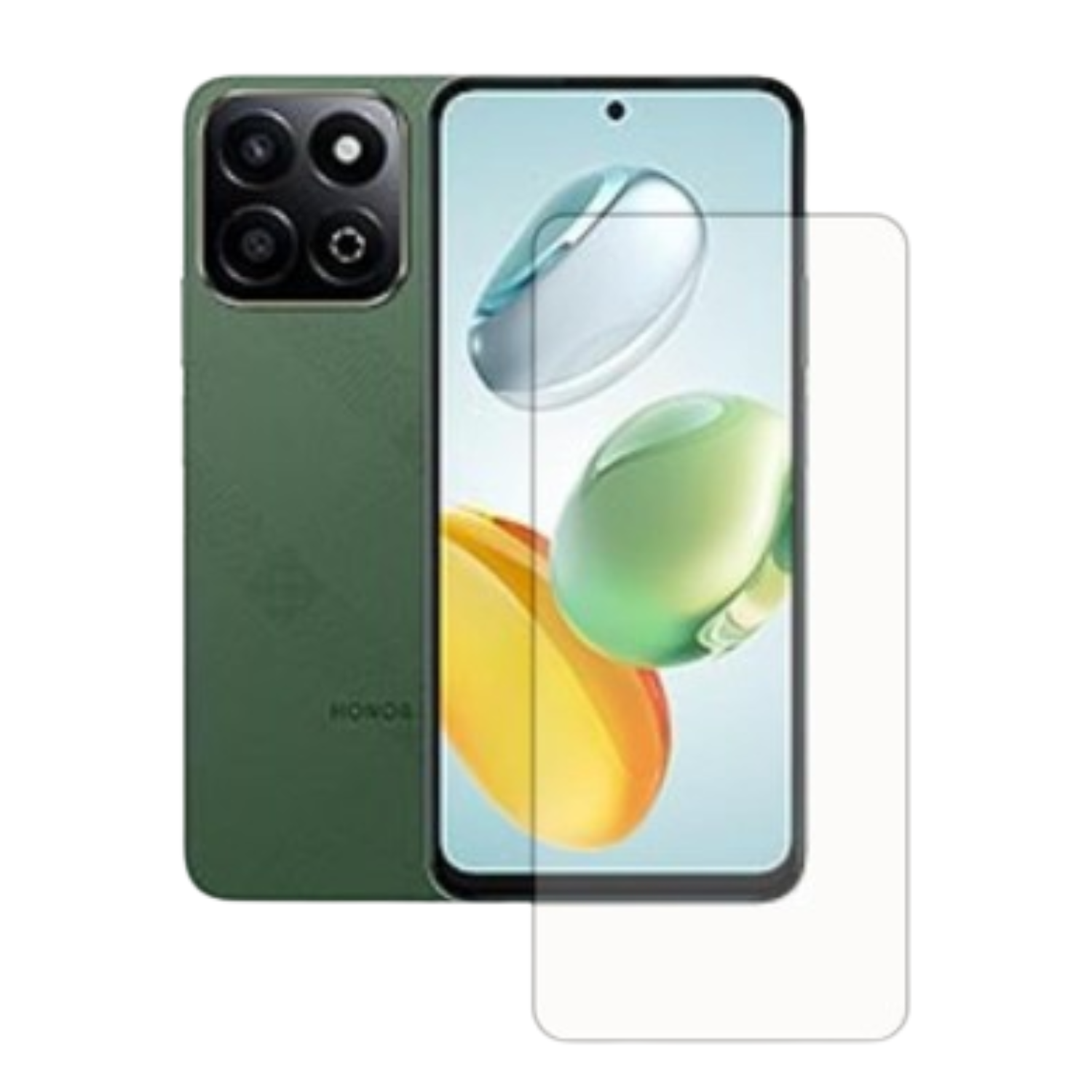Two 9eight5 hydrogel screen protectors for Honor Play 60 Plus, showing clear, flexible protectors with precise cutouts.