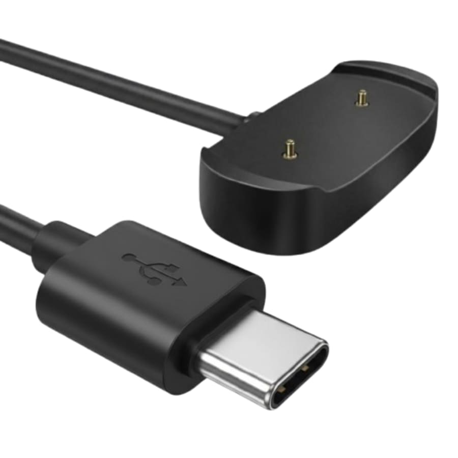 Black USB-C magnetic charger cable for Amazfit Active and Active Edge smartwatches, 1 meter long, compatible and easy to connect.