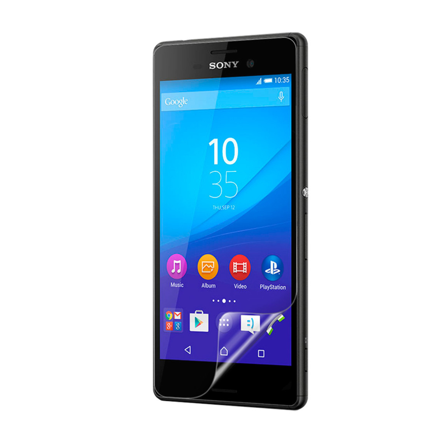 Two clear Hydrogel screen protectors for Sony Xperia M4 Aqua Dual by 9eight5, showing smooth, transparent protective layers.