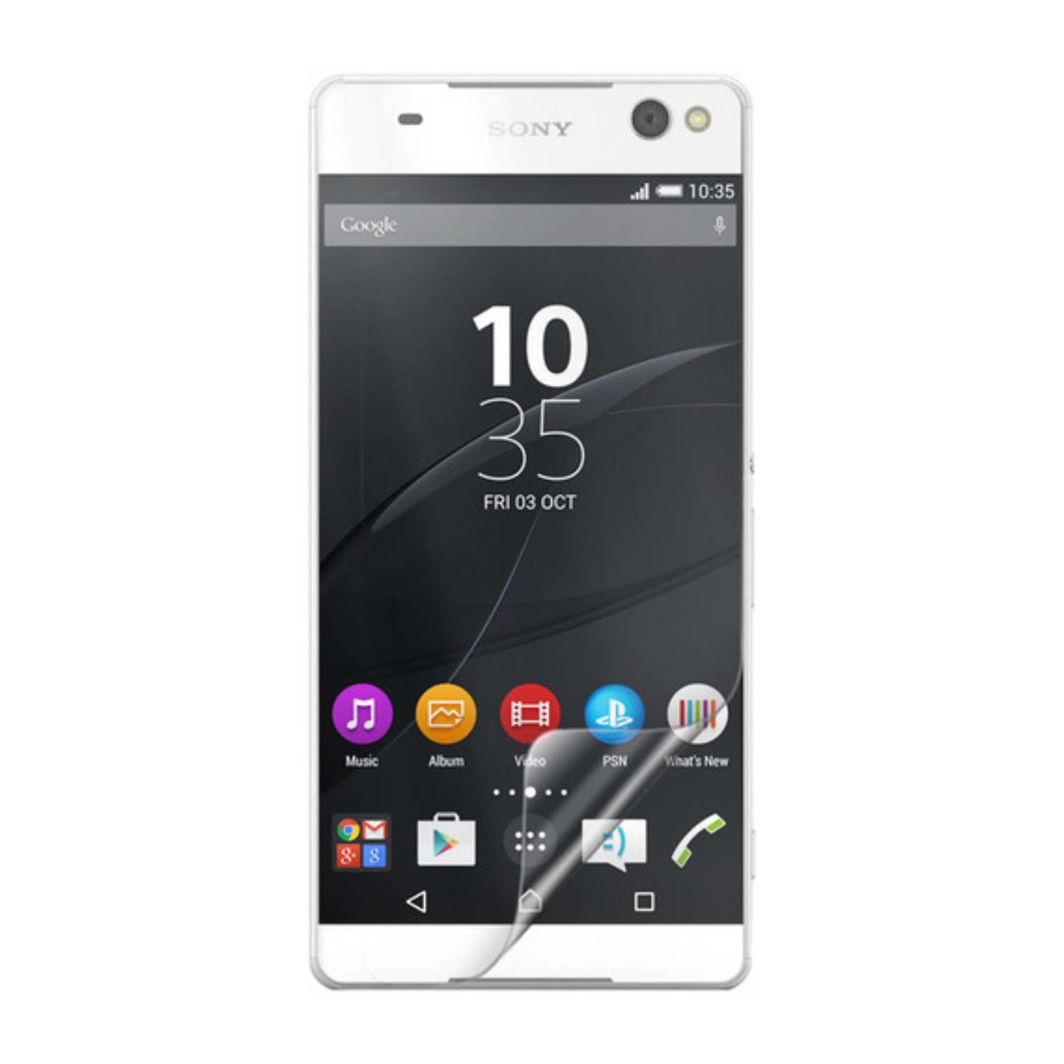 Two 9eight5 hydrogel screen protectors for Sony Xperia C5 Ultra Dual, showing clear, flexible protection for the device screen.