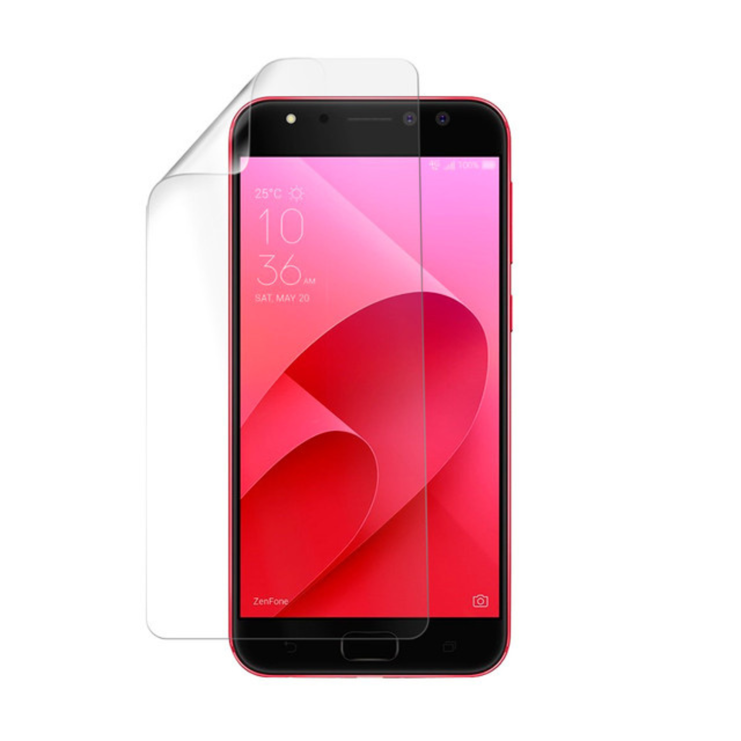 Hydrogel screen protector for Asus Zenfone 4 Selfie by 9eight5, showing a clear, flexible protective film for the phone screen.