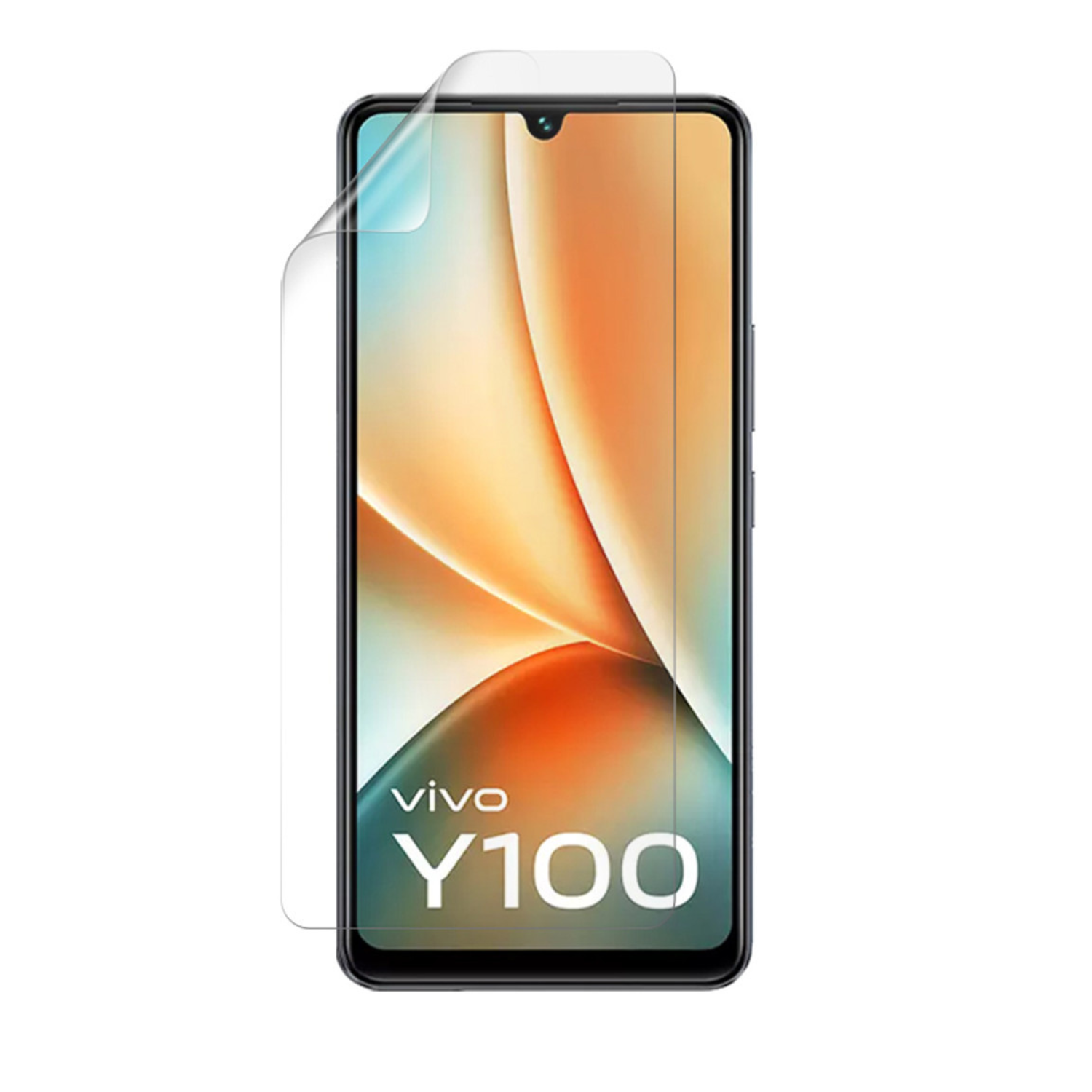 Hydrogel screen protector for Vivo Y100 5G by 9eight5, showing transparent film and packaging for a pack of two.