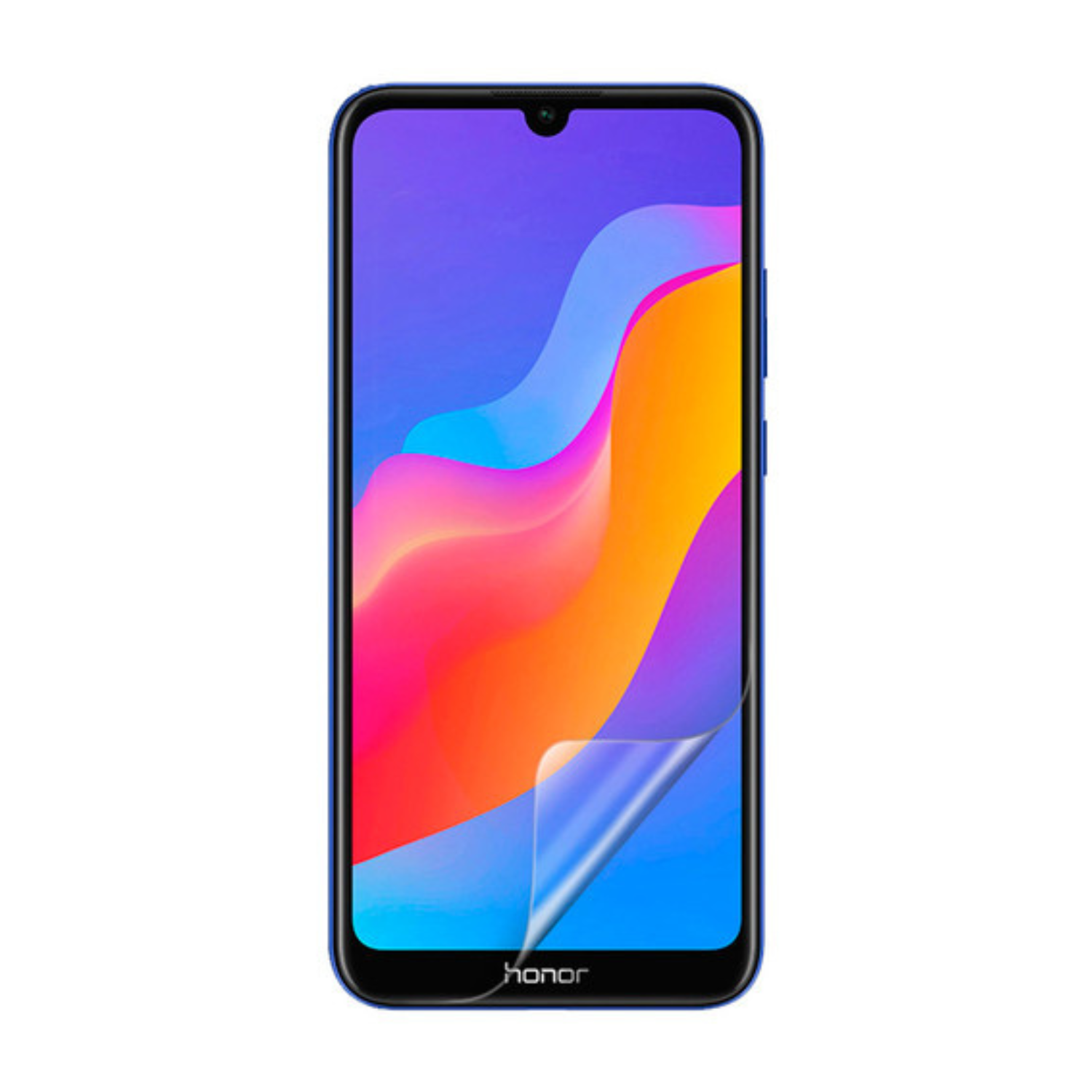 Two 9eight5 hydrogel screen protectors for Honor Play 8A, showing clear, flexible covers with precise cutouts for the device screen.