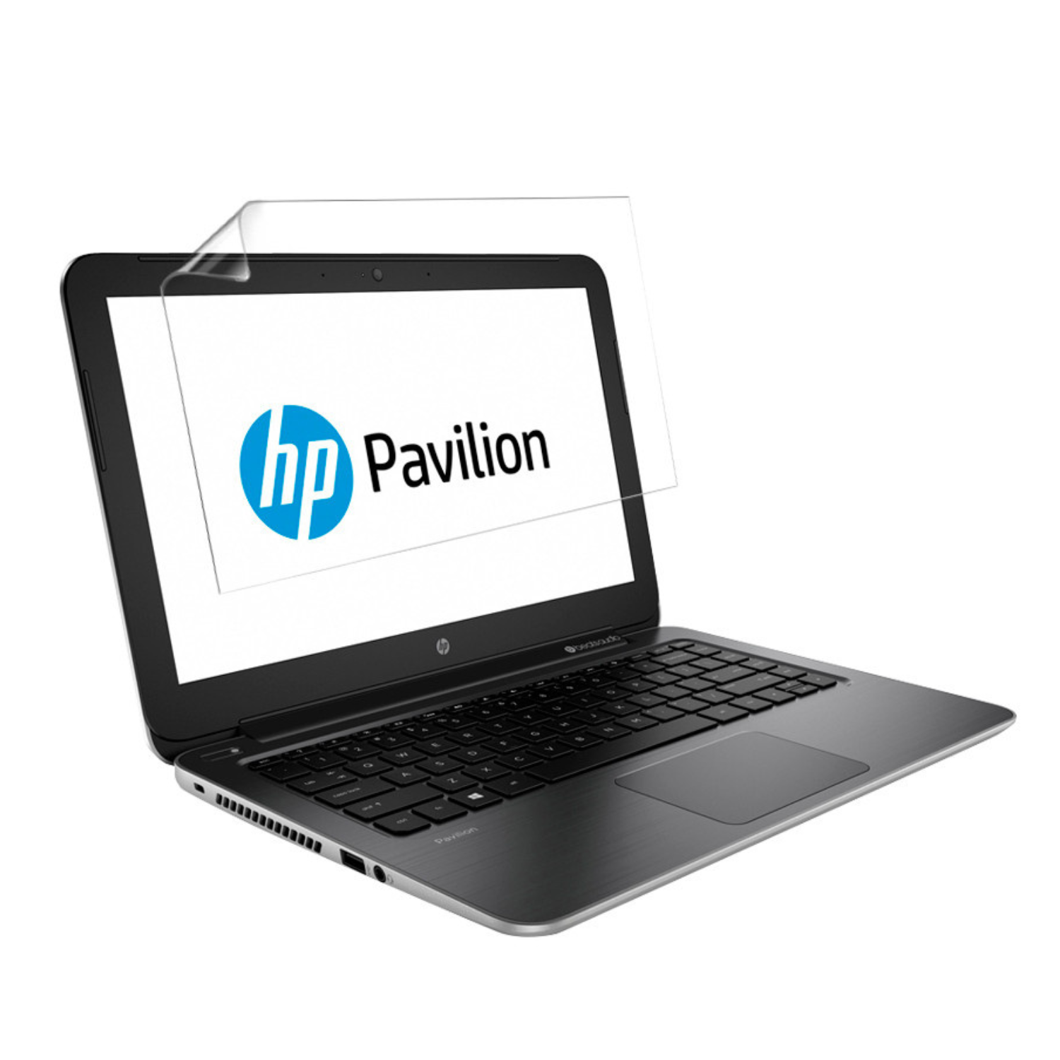 Hydrogel screen protector for HP Pavilion 15 BC202NA laptop, showing clear protective film over screen with branding details.