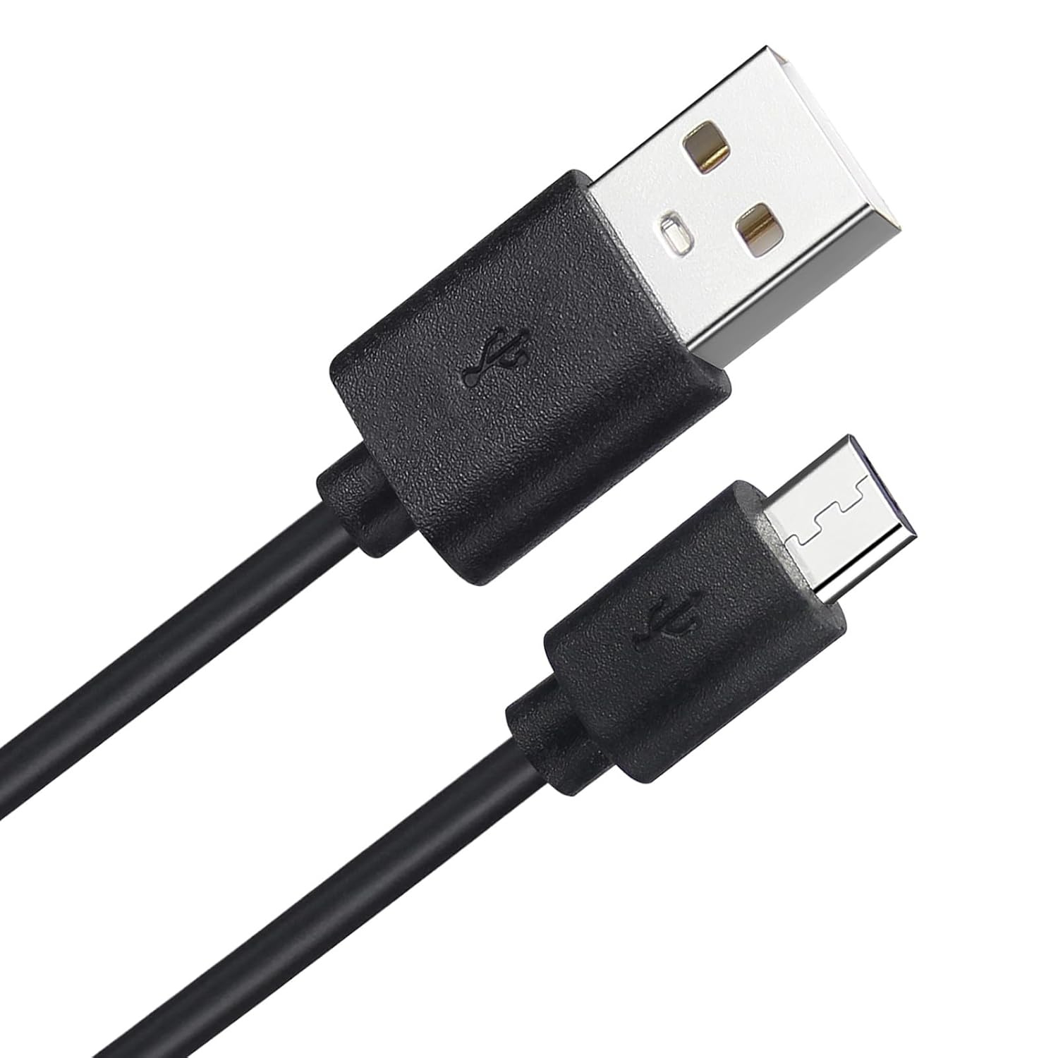Black 1-meter USB-A to Micro-USB charger cable for LG phones by 9eight5, shown coiled with connectors visible.