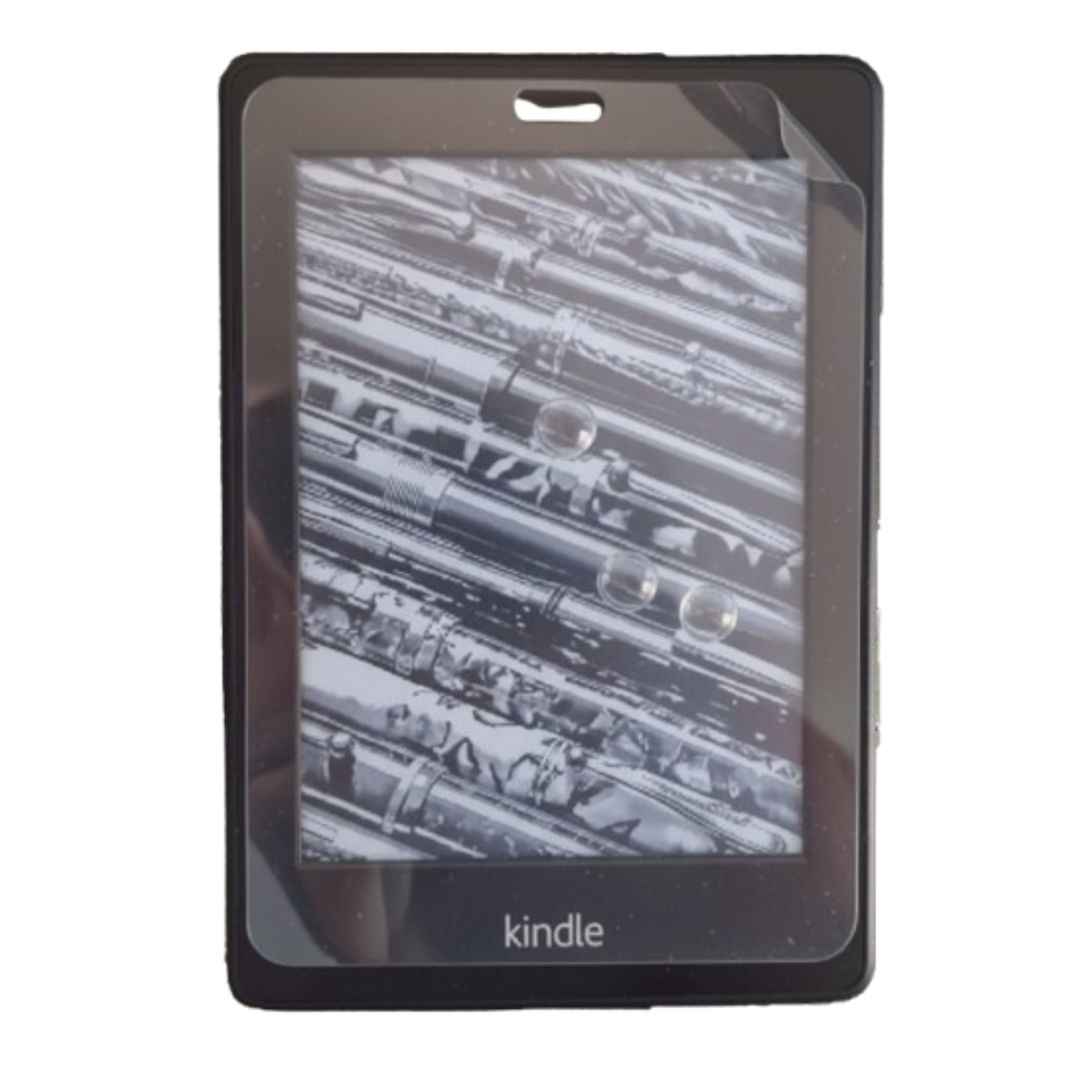 9eight5 Hydrogel screen protector for Kindle Paperwhite (1st Gen), pack of 2, showing clear, thin film covering the device screen.