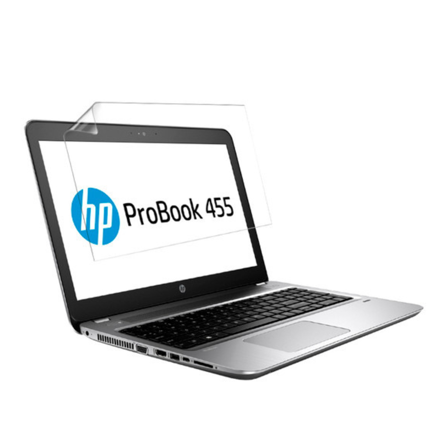 Hydrogel screen protector for HP ProBook 455 G4, showing a clear, flexible film in a pack of two from 9eight5.