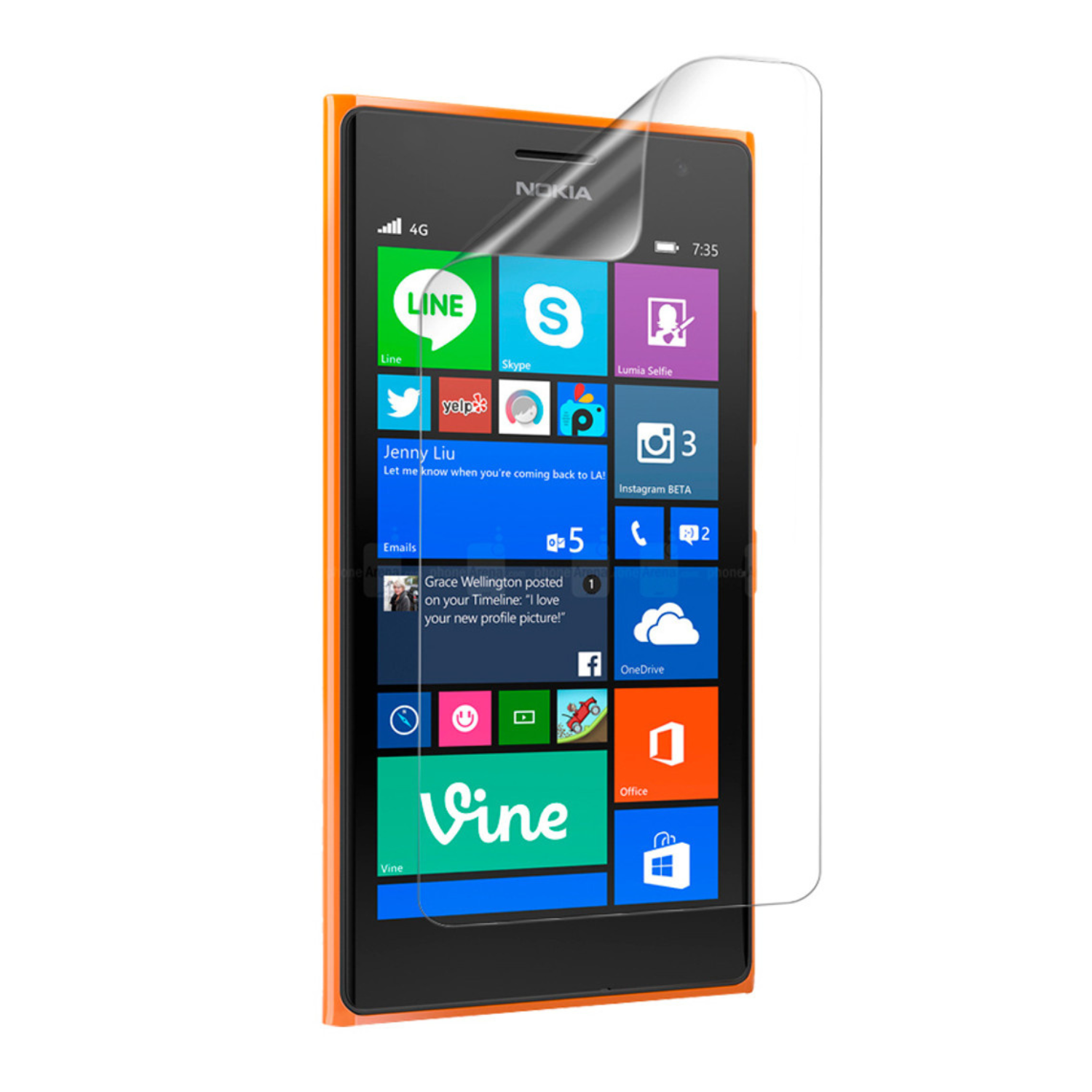 Two clear hydrogel screen protectors for Nokia Lumia 730 Dual SIM by 9eight5, shown in their packaging.