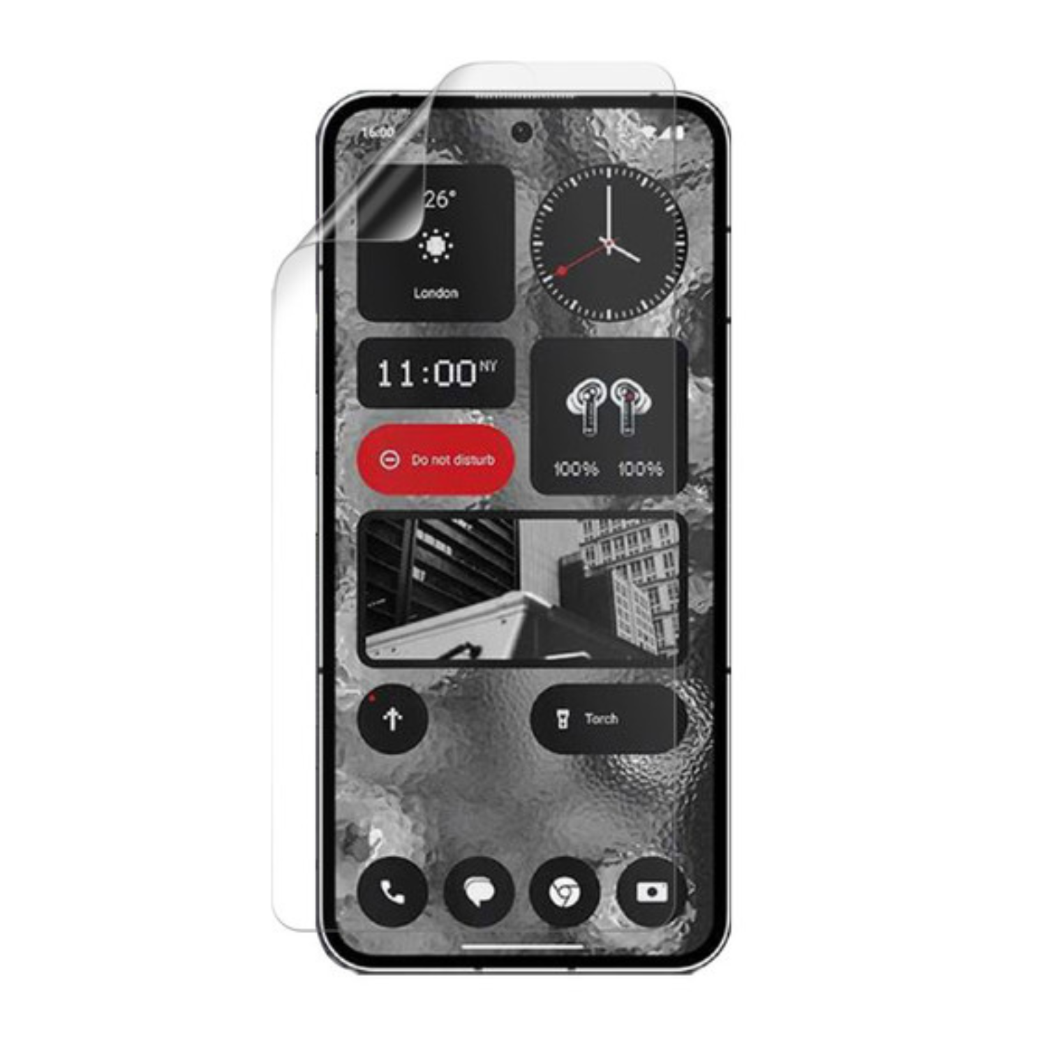 Two 9eight5 Hydrogel Screen Protectors for Nothing Phone 2, clear protective covers shown in the image.