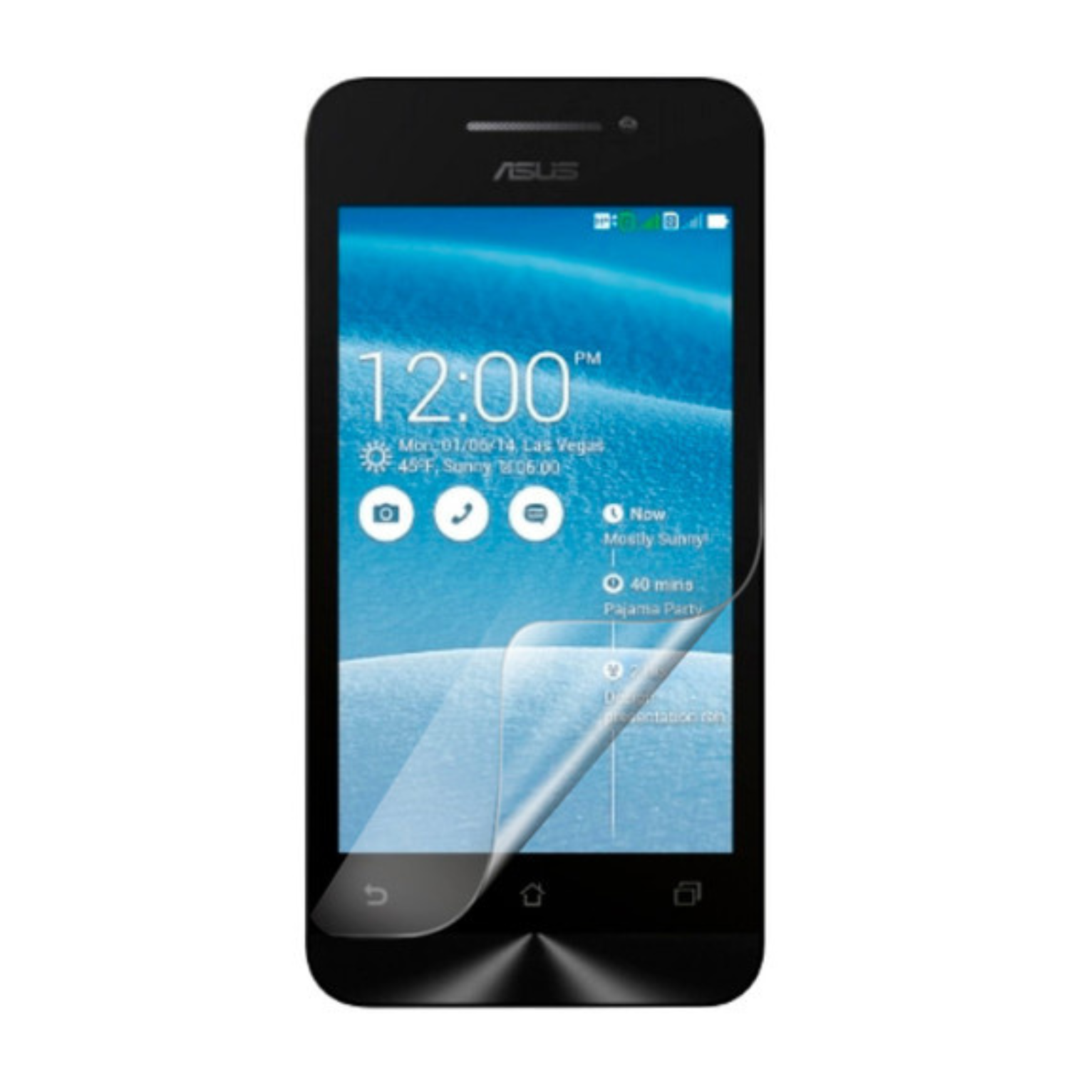 Hydrogel screen protector for Asus Zenfone 4 by 9eight5, showing the clear, flexible film on a smartphone screen.