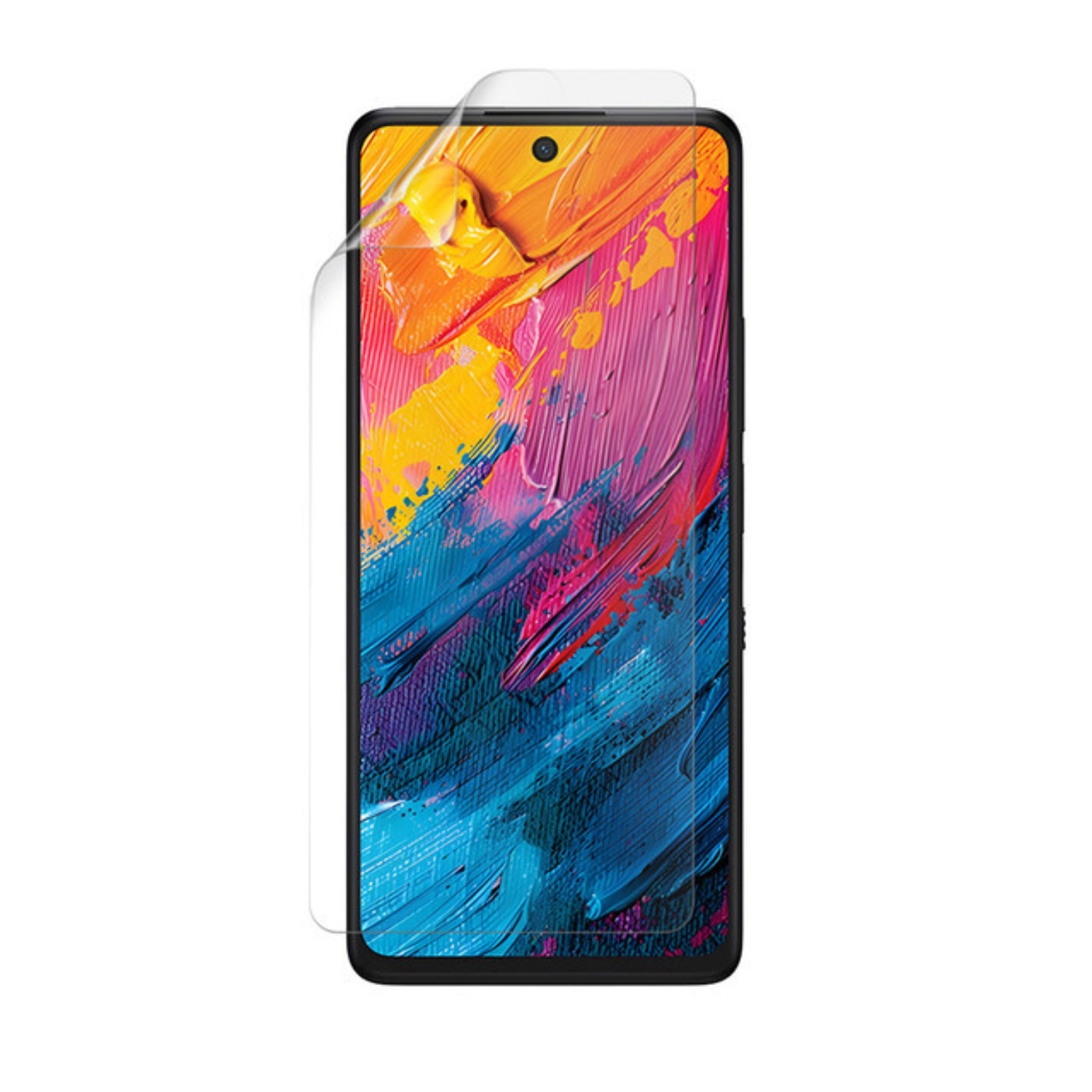 9eight5 Hydrogel screen protector for TCL 60 XE NXTPAPER, showing clear, flexible film covering the device screen.