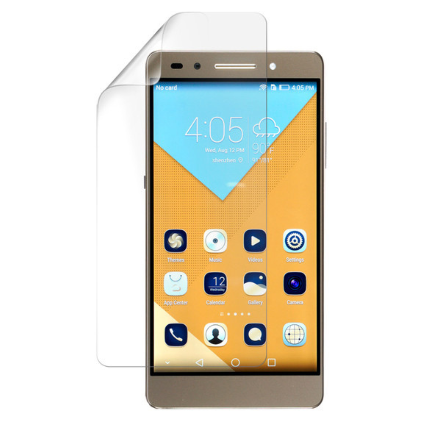 9eight5 Hydrogel Screen Protector for Honor 7 (2015) showing clear, flexible film covering the phone screen for protection.