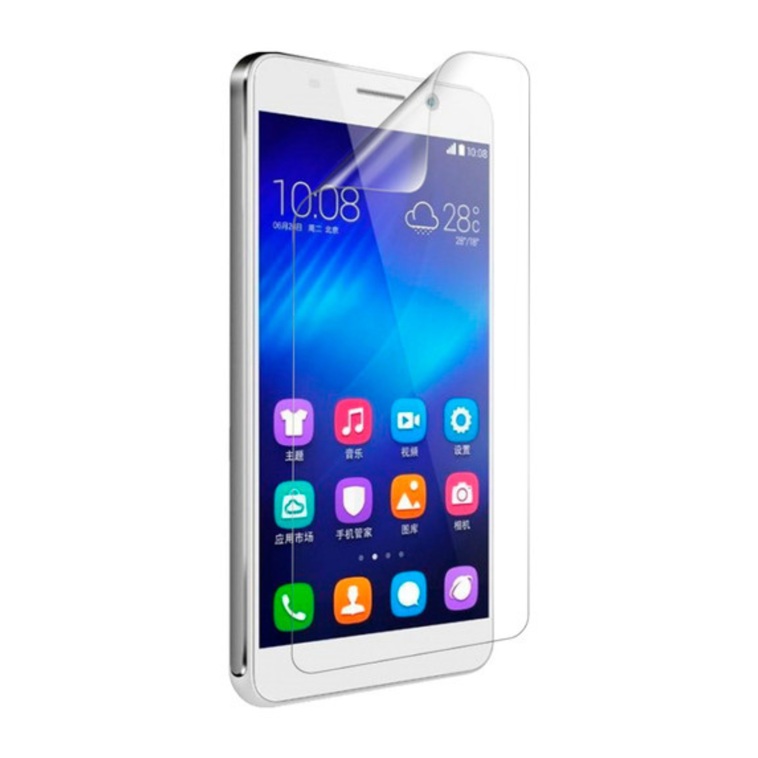 Hydrogel screen protector for Honor 6X 2016 smartphone by 9eight5, showing clear, flexible film fitting the phone screen.
