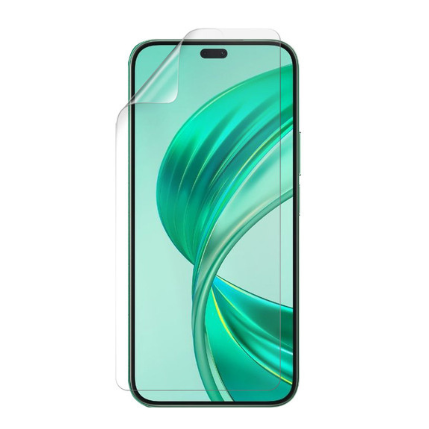 Hydrogel screen protector for Honor X8b by 9eight5, showing a clear, flexible film covering the phone screen.