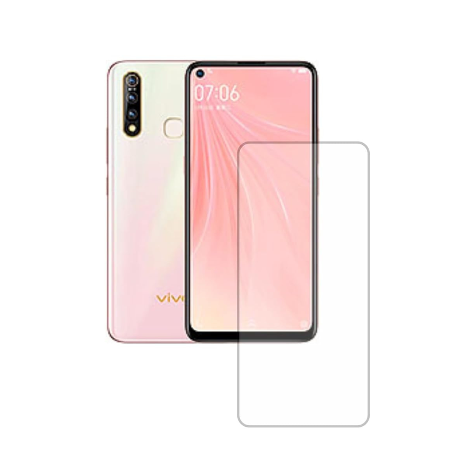 9eight5 Hydrogel screen protector for Vivo Z5x, showing a clear, flexible shield fitting over the phone screen.