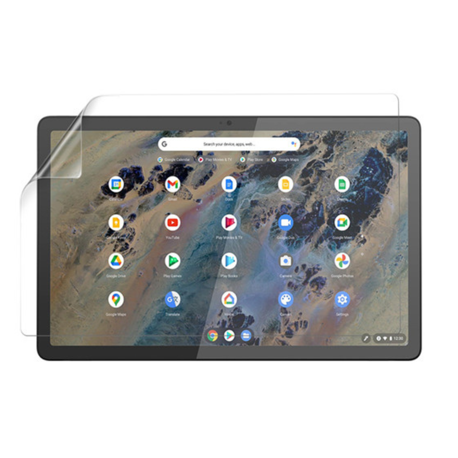 Two clear hydrogel screen protectors for Lenovo IdeaPad Duet 3 Chromebook by 9eight5, shown on a white background.