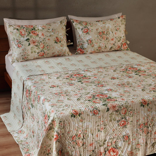 PERCALE REVERSIBLE QUILT SET - ROSETTE Whites of London NZ