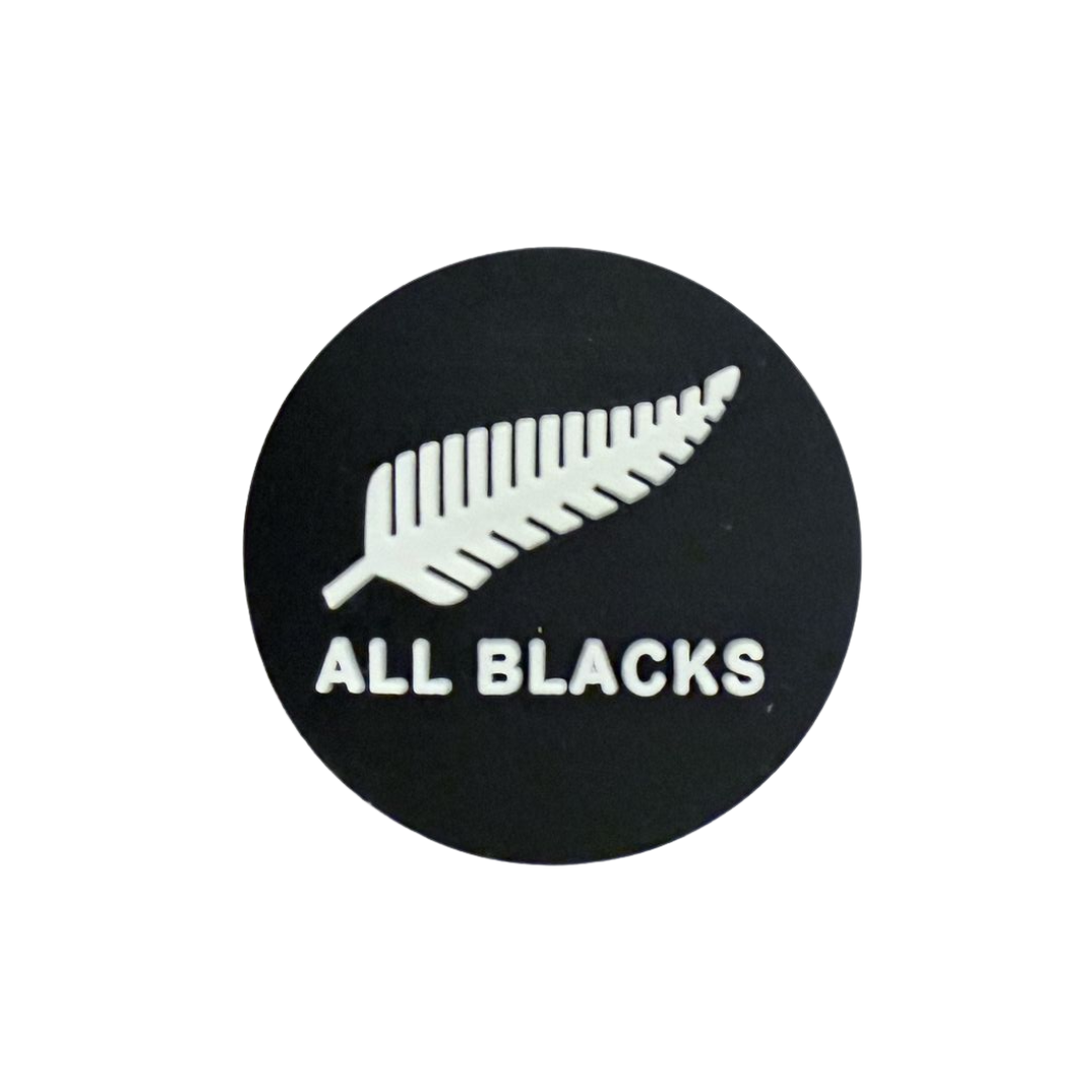 Rainbow Pride sticker featuring the All Blacks charm from Walkieez WALK-itz collection, with colorful rainbow design.
