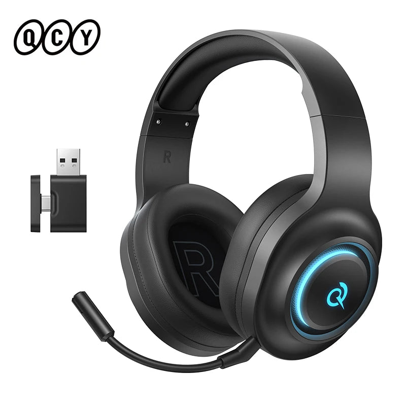 QCY Heroad V200 gaming headset with over-ear design, adjustable headband, and built-in microphone for immersive gaming audio.