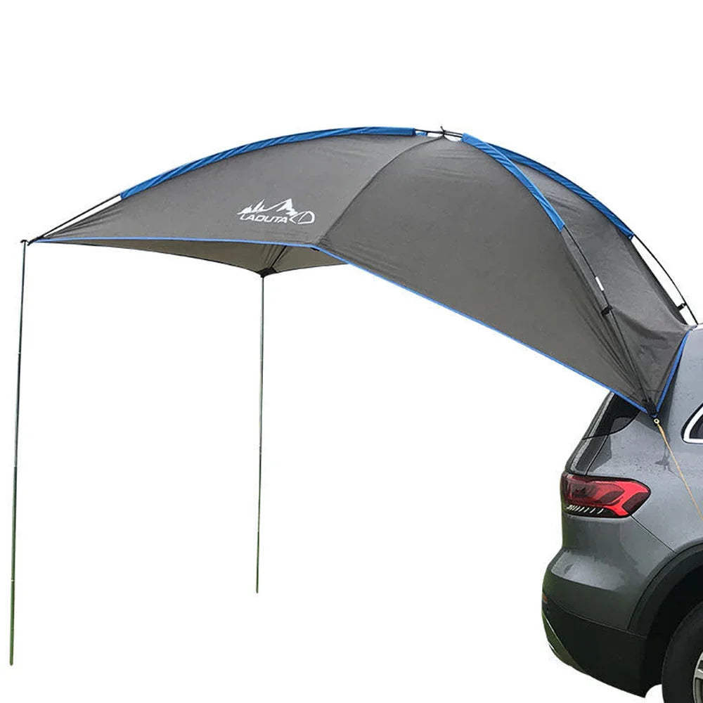 Habicare waterproof car rear shelter SS installed on vehicle, protecting the rear area from rain and weather elements.