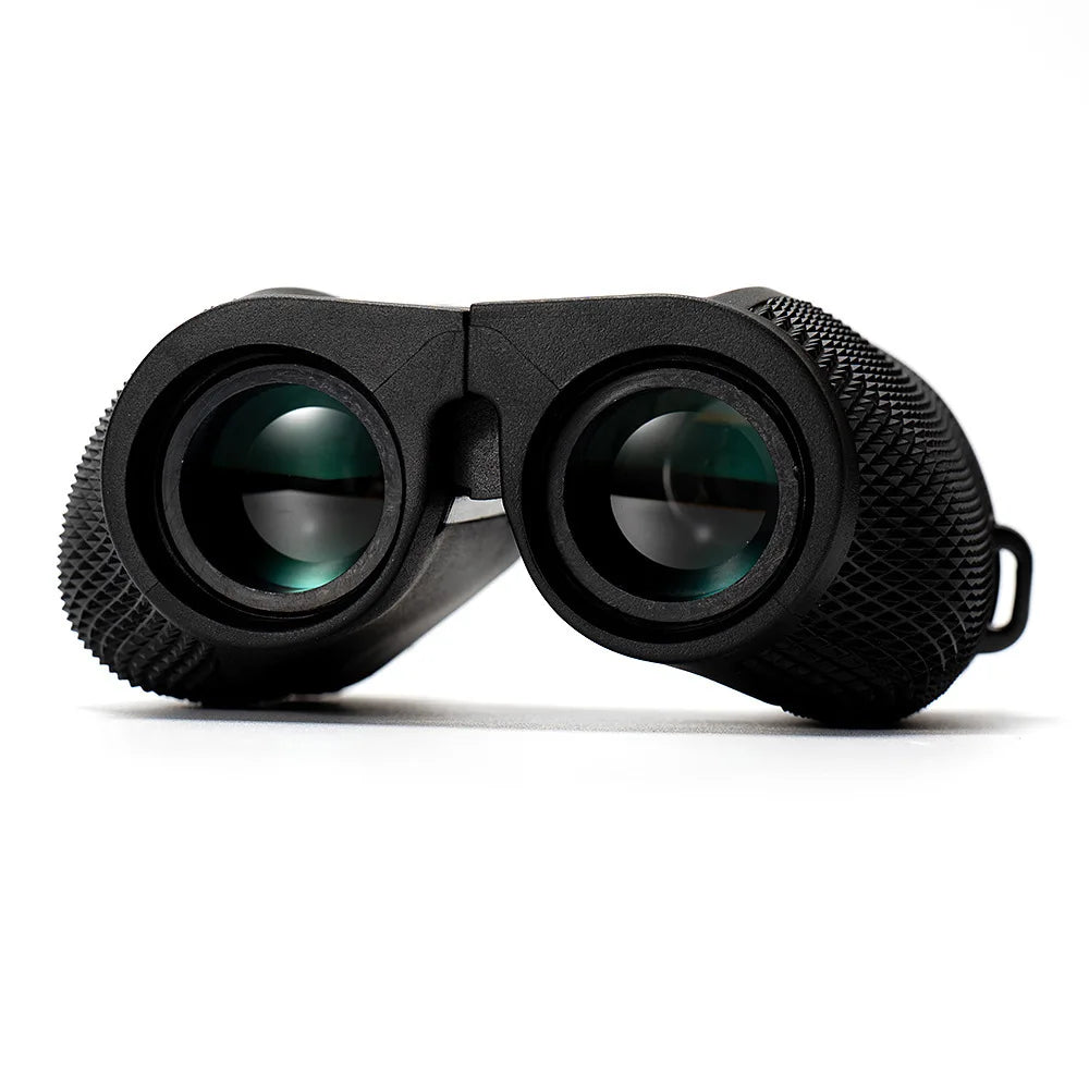 Habicare 10x25 HD Binoculars for outdoor birding and moon viewing, compact black binoculars with adjustable eyepieces