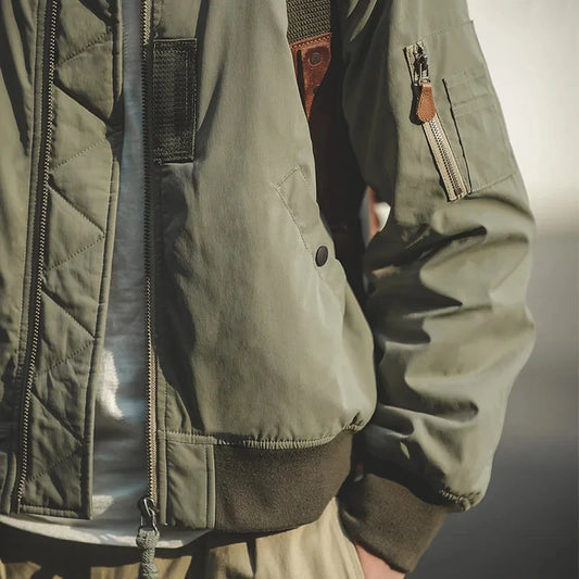 MADEN Panelled MA-1 Bomber Jacket | Blue or Military Green