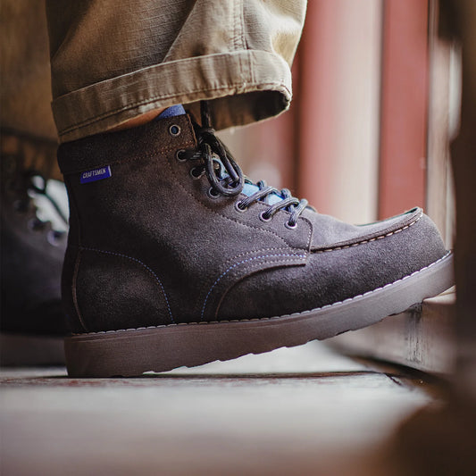 Maden Men's Vintage Brown Cow Suede Work Boots