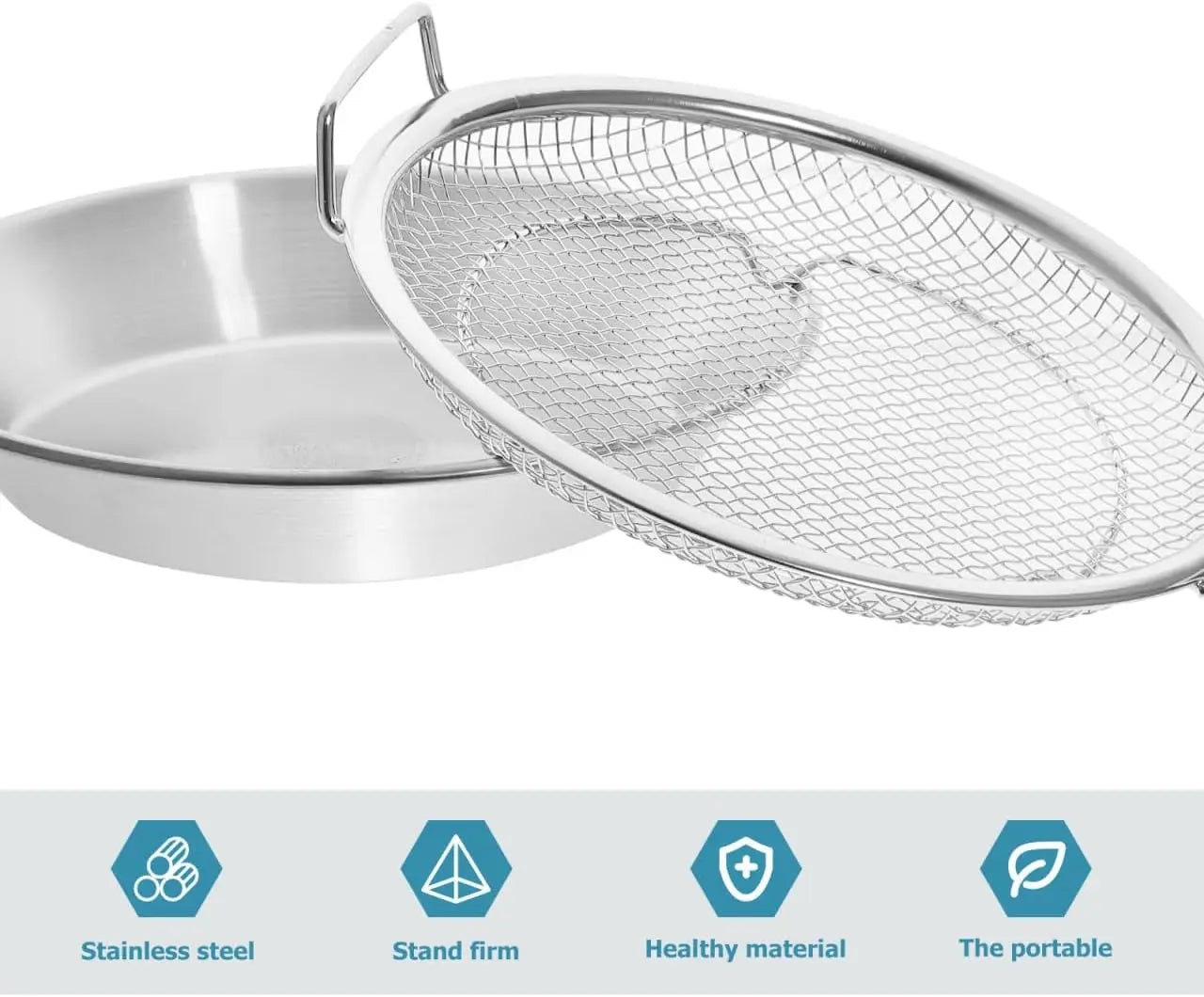 Stainless Steel Oil Filter Tray with Handle, 20cm Strainer Basket for Frying