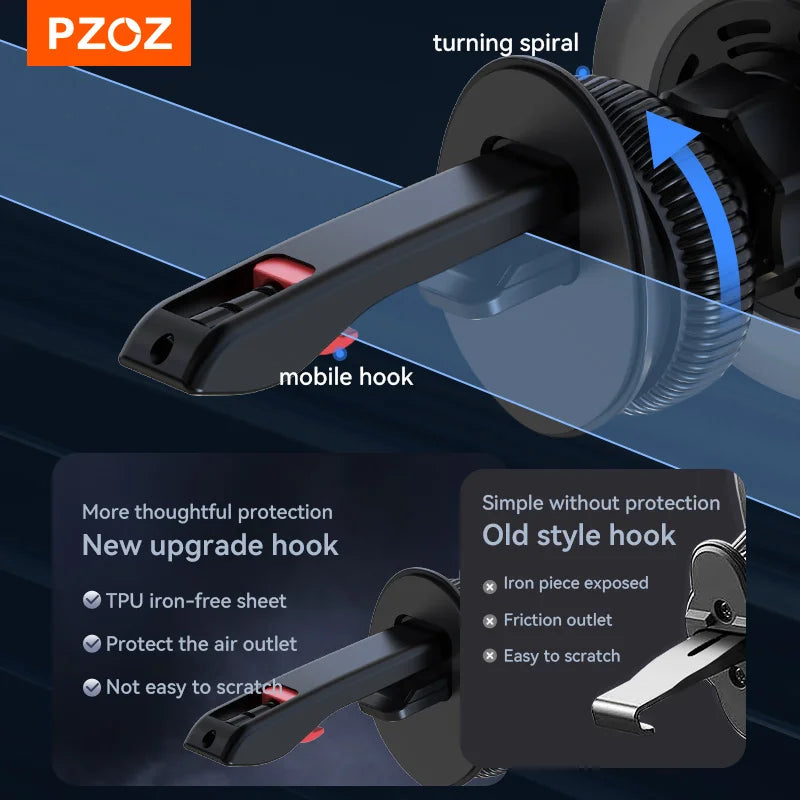 PZOZ SnapDrive Magnetic Wireless Car Charger & Phone Holder