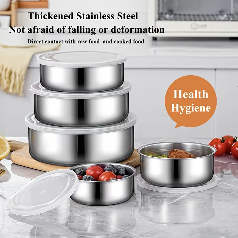 5-Piece Stainless Steel Food Containers Set