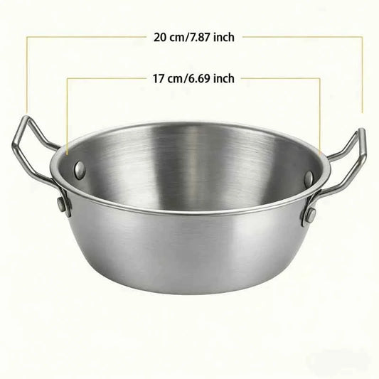1Pc Stainless Steel Noodle Bowl with Handle Ramen Soup Salad Bowl Kitchen Accessories Gadgets Tools Home Camping Picnic