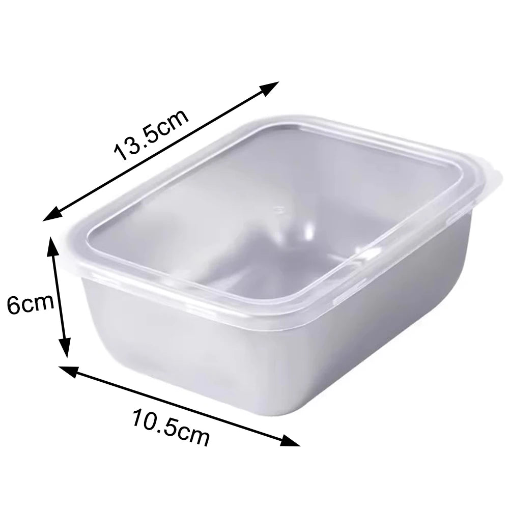 Stainless steel food storage container with lid, ShopHub NZ, showing a sleek, airtight container for kitchen organization.