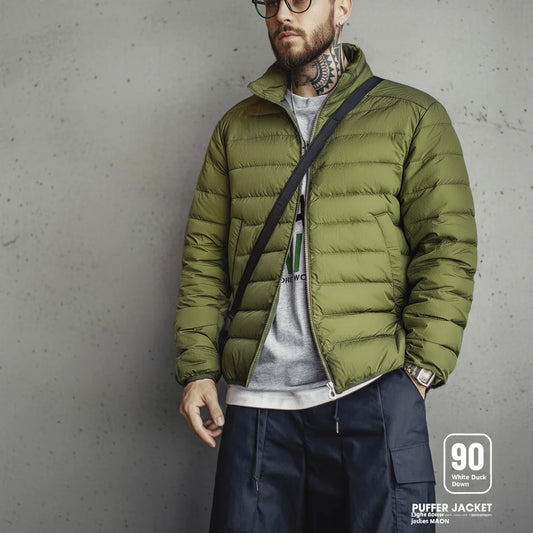 Maden Winter Men's Stand-up Collar Down Jacket