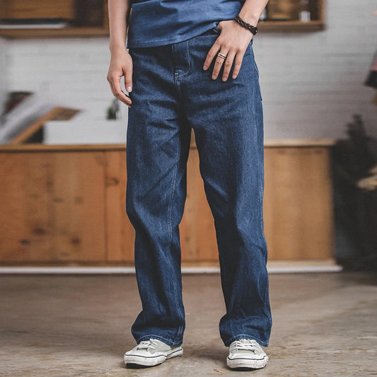 Maden Work Attire Retro Wide-leg Denim Jeans