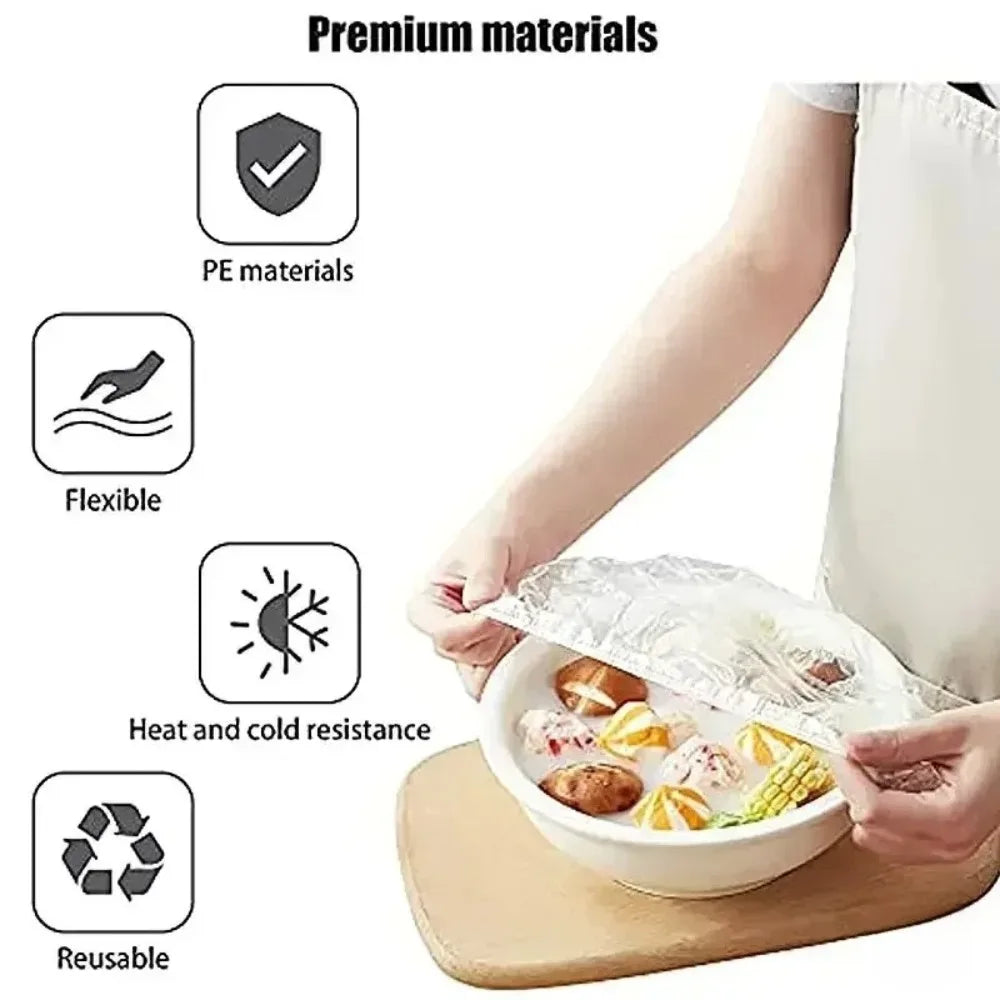 200-Piece Silicone Stretch Lids for Food Storage