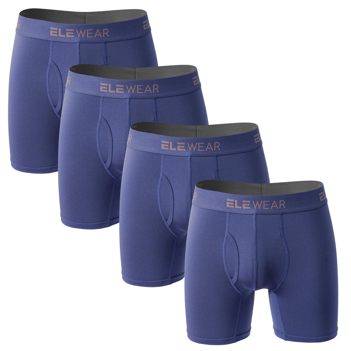 Four men's breathable boxershorts with opening, plus size, made by ShopHub NZ, shown in a pack with comfortable fabric and waistband.