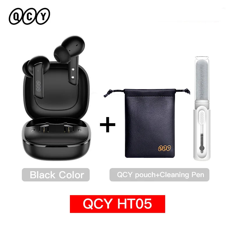 QCY HT05 ANC Wireless Earbuds - TWS Bluetooth 5.2 with 40dB Active Noise Cancellation and In-Ear Mics