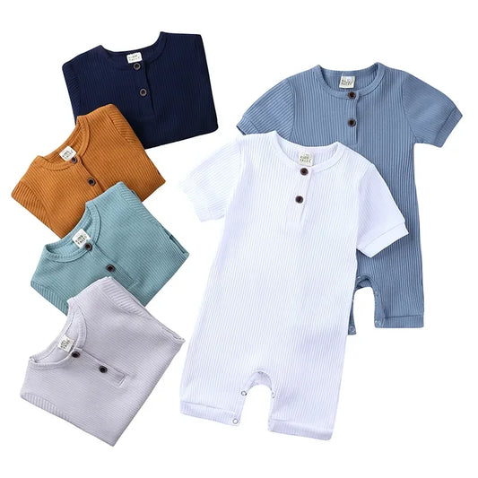 Kids Tales Little Everyday Ribbed Cotton-Blend Baby Romper