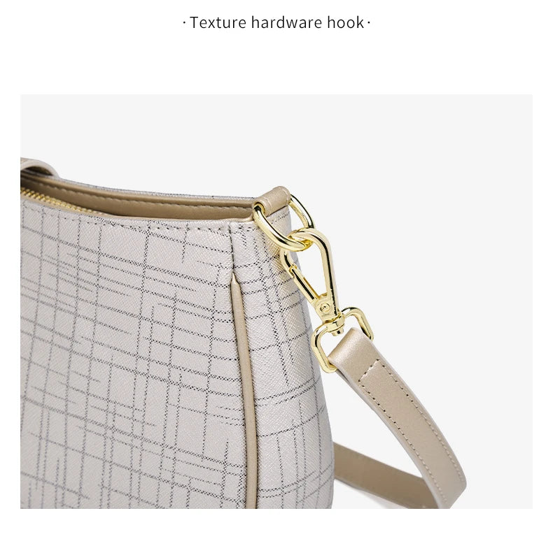 FOXER Cowhide Leather Women Baguette Shoulder Bag Light Luxury Ladies Crossbody Bag Fashion Sling Purse for Daily Dating Use