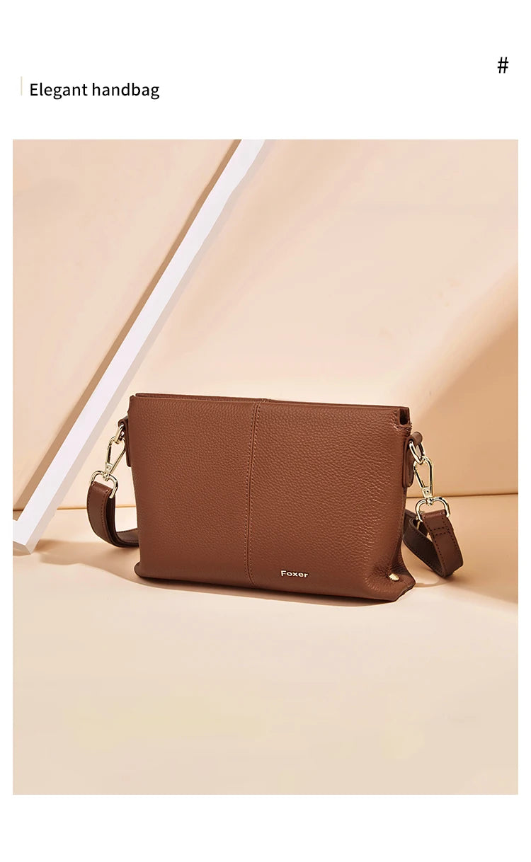 FOXER Lady's Shoulder Bag Cowhide Leather 2026 New Cross Body Bag Commute Work Handbag Casual Cellphone Purse